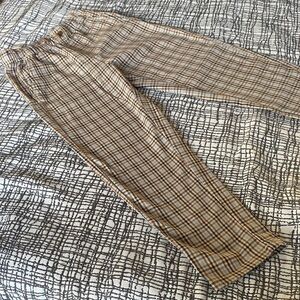 Plaid Kid’s Pants in Brown and Tan